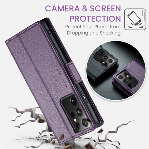 Pouzdro na Samsung Galaxy S21 Ultra CASEME smooth fialové