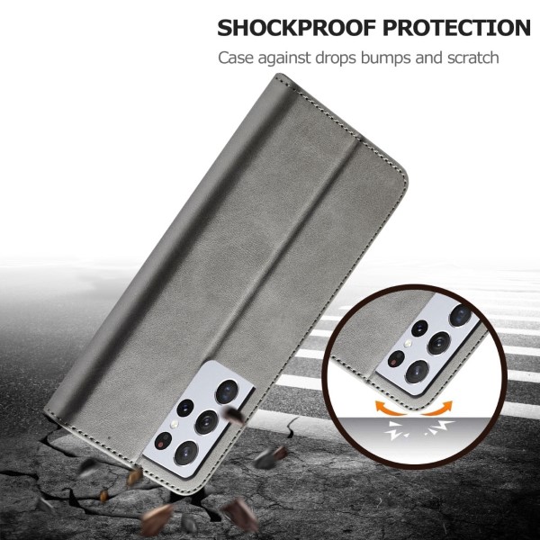 Pouzdro LC.IMEEKE pro Galaxy S21 Ultra šedé