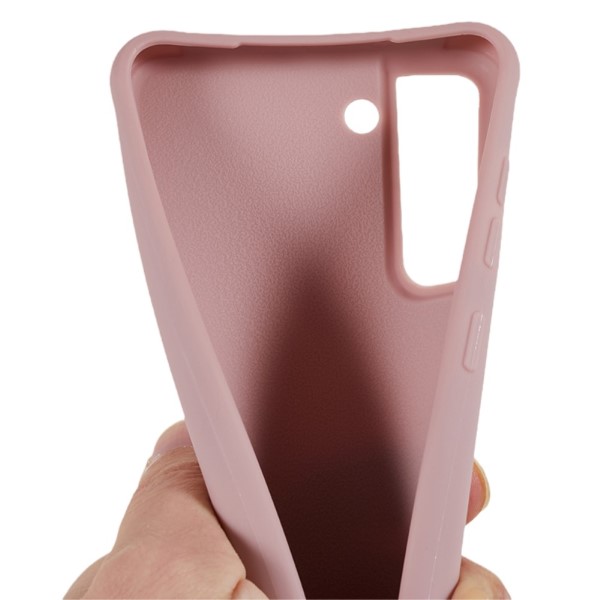 Kryt na Samsung Galaxy S21 FE gumový se šňůrkou na krk starorůžový