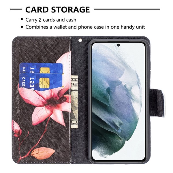 Pouzdro na Samsung Galaxy S21 FE Kytka černé