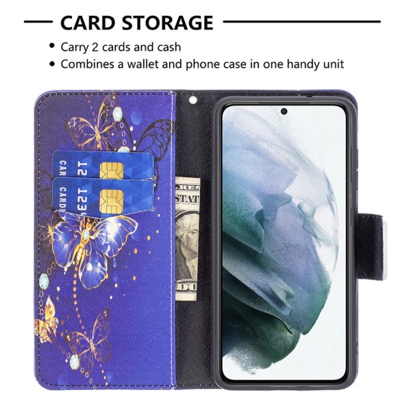 Pouzdro na Samsung Galaxy S21 FE Motýl fialové