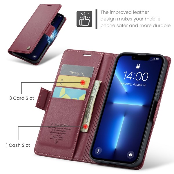 Pouzdro na iPhone 13 Pro Max CASEME smooth červené
