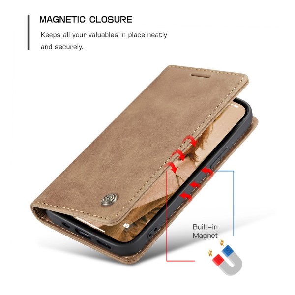 Pouzdro na iPhone 13 Pro Max CASEME světle hnědé