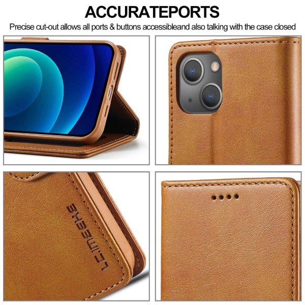 Pouzdro LC.IMEEKE pro iPhone 14 Plus světle hnědé