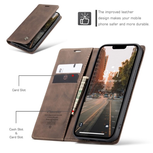Pouzdro na iPhone 14 Plus CASEME hnědé