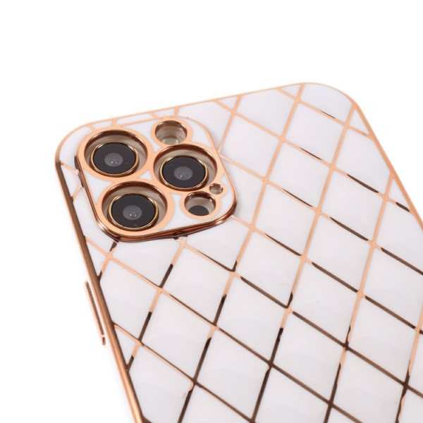 Kryt na iPhone 14 Plus Electroplated rhombus bílý
