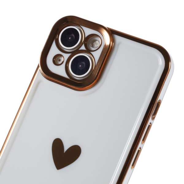 Kryt na iPhone 14 Plus Electroplated srdíčko bílý