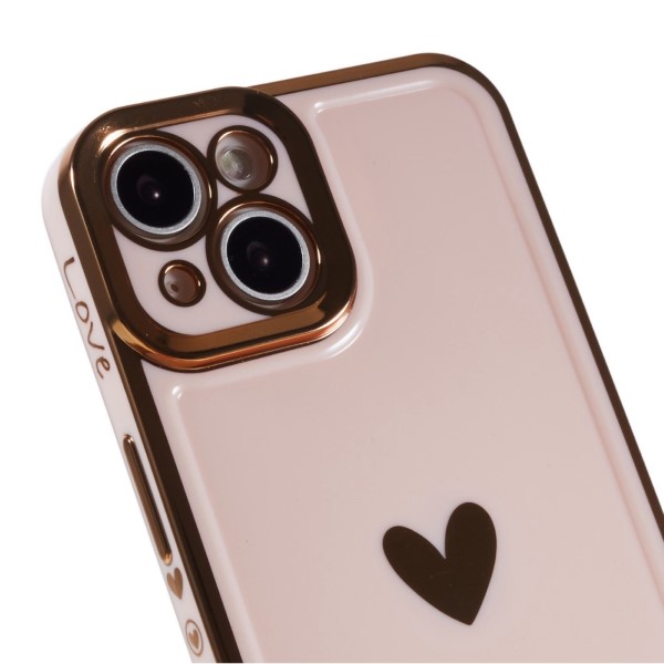 Kryt na iPhone 14 Plus Electroplated srdíčko růžový
