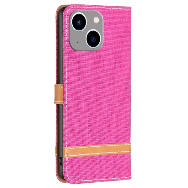 Pouzdro na iPhone 14 Plus Jeans růžové