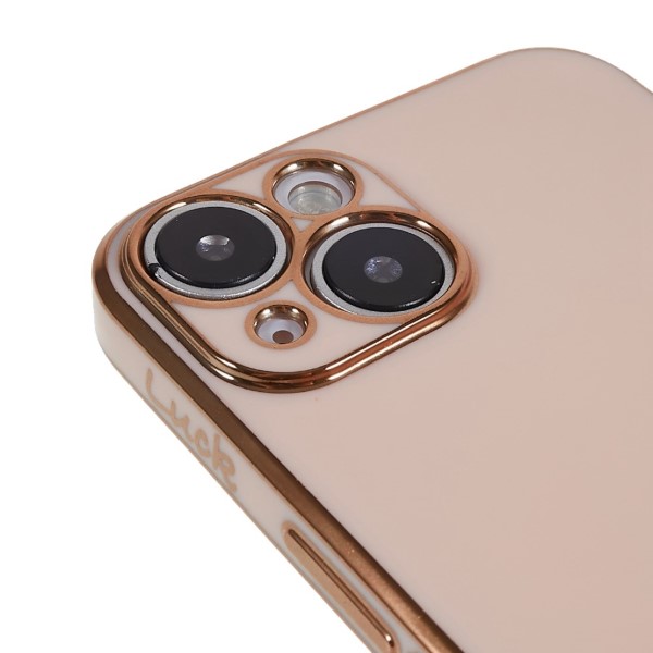Kryt na iPhone 14 Plus Electroplated čtyřlístek růžový