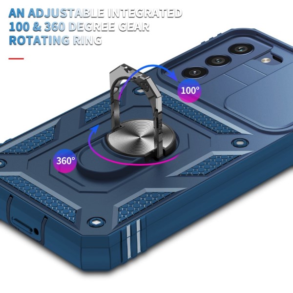 Kryt na Samsung Galaxy S22 odolný s krytkou na fotoaparát tmavě modrý