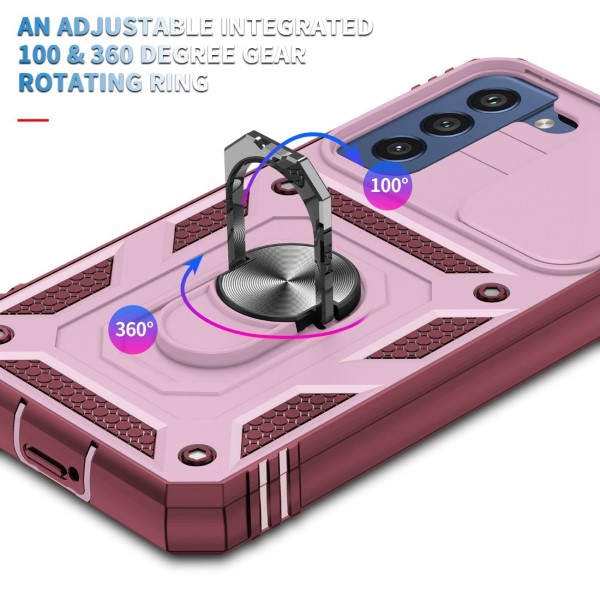 Kryt na Samsung Galaxy S22 odolný s krytkou na fotoaparát vínový