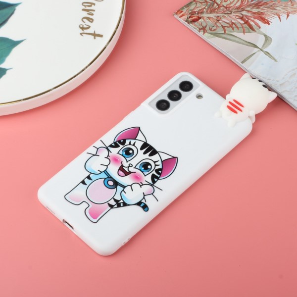 Kryt na Samsung Galaxy S22 3D Kotě bílý