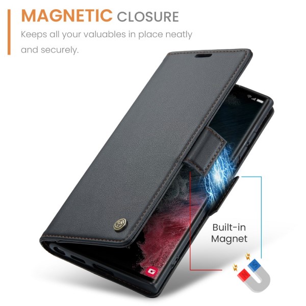 Pouzdro na Samsung Galaxy S22 Ultra CASEME smooth černé