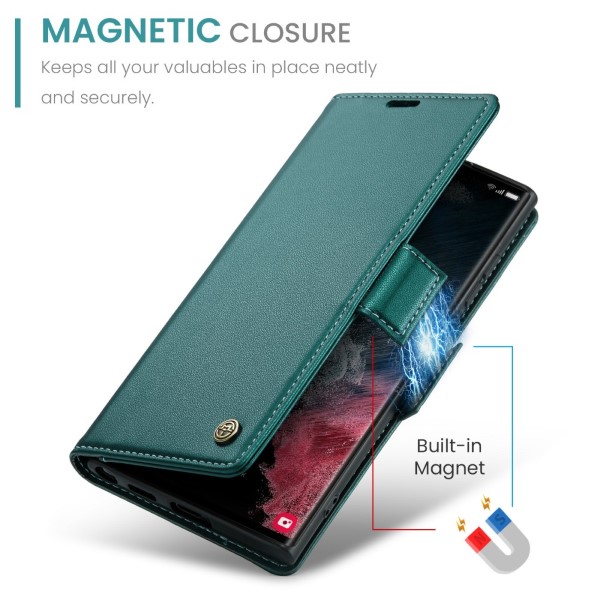 Pouzdro na Samsung Galaxy S22 Ultra CASEME smooth zelené