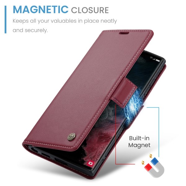 Pouzdro na Samsung Galaxy S22 Ultra CASEME smooth červené