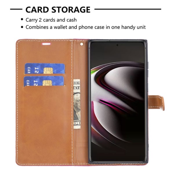 Pouzdro na Samsung Galaxy S22 Ultra Jeans růžové