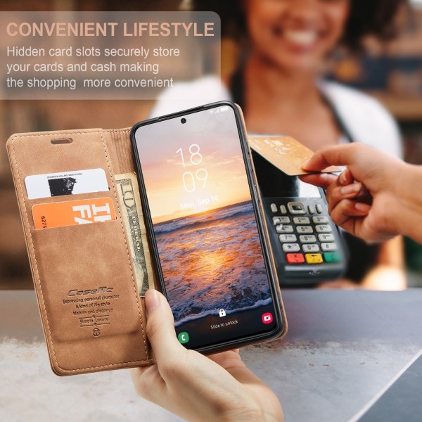 Pouzdro na Samsung Galaxy S23+ CASEME světle hnědé