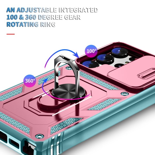 Kryt na Samsung Galaxy S23 Ultra odolný s krytkou na fotoaparát růžový