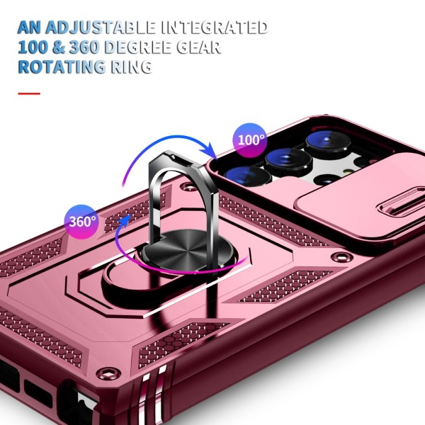 Kryt na Samsung Galaxy S23 Ultra odolný s krytkou na fotoaparát vínový