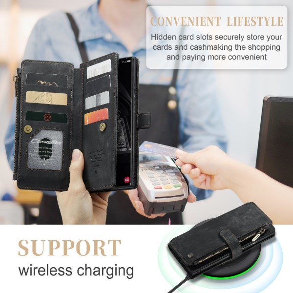 Pouzdro na Samsung Galaxy S23 Ultra CASEME Deluxe černé