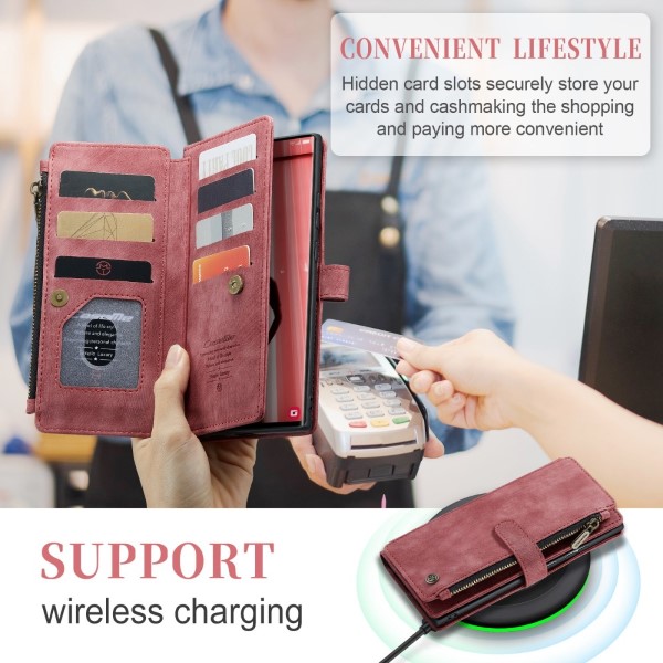 Pouzdro na Samsung Galaxy S23 Ultra CASEME Deluxe červené