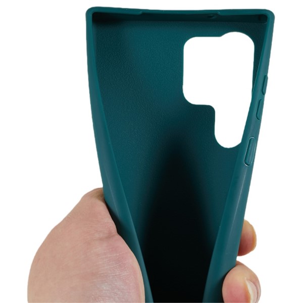 Kryt na Samsung Galaxy S23 Ultra gumový se šňůrkou na krk zelený