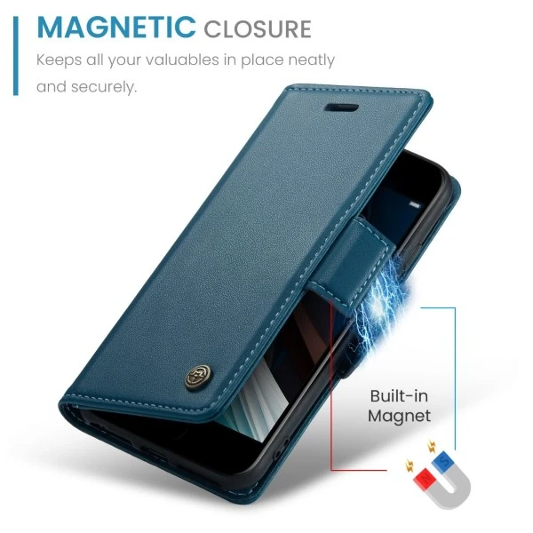 Pouzdro CASEME pro iPhone 7 / 8 / SE (2020/2022) Smooth modré