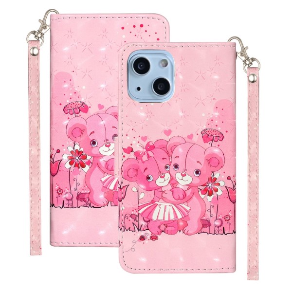 Pouzdro pro iPhone 13 Mini Medvídek růžové