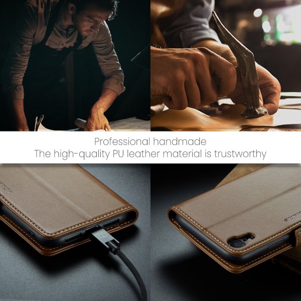 Pouzdro pro iPhone Xr CASEME Smooth hnědé