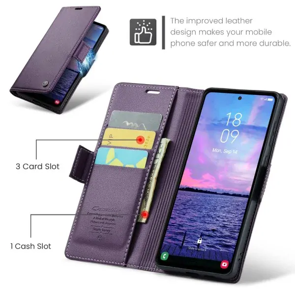 Pouzdro na Samsung Galaxy S23 FE CASEME smooth fialové