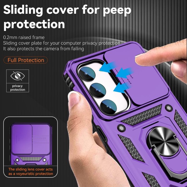 Kryt na Samsung Galaxy S23 FE odolný s krytkou na fotoaparát fialový