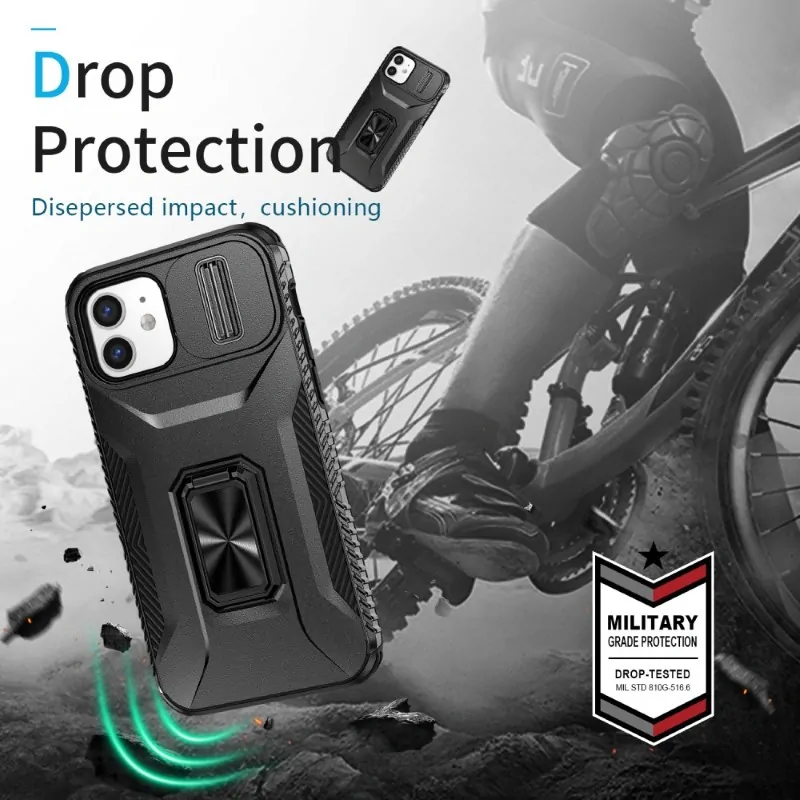 Kryt na iPhone 13 Mini odolný s krytkou na fotoaparát černý