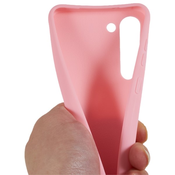 Kryt na Samsung Galaxy S23+ gumový se šňůrkou na krk růžový