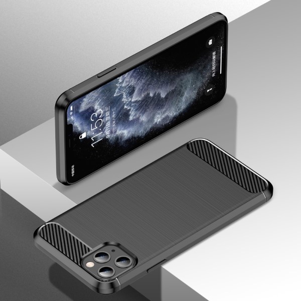 Kryt na iPhone 11 Pro Max gumový Carbon černý