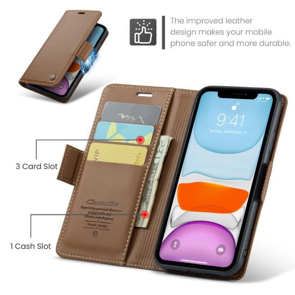 Pouzdro pro iPhone 11 CASEME Smooth hnědé