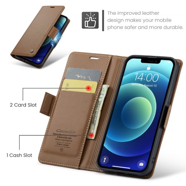 Pouzdro pro iPhone 12 Mini CASEME Smooth hnědé