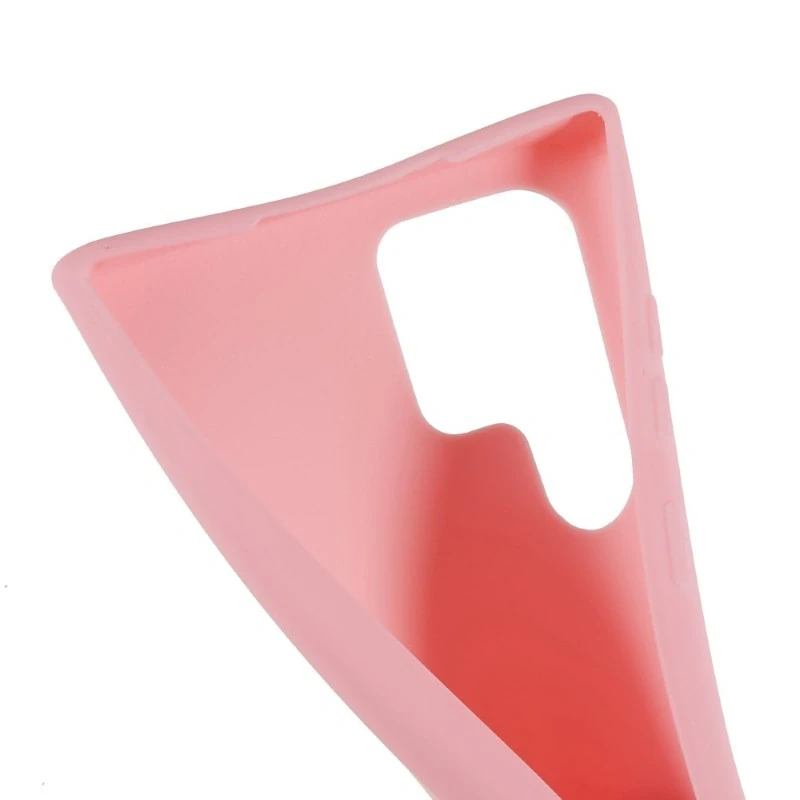 Kryt na Samsung Galaxy S22 Ultra gumový se šňůrkou na krk růžový