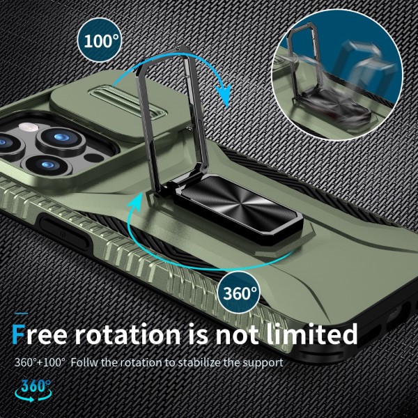 Kryt na iPhone 15 Pro odolný s krytkou na fotoaparát zelený