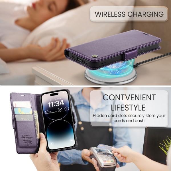 Pouzdro na iPhone 15 Pro CASEME fialové