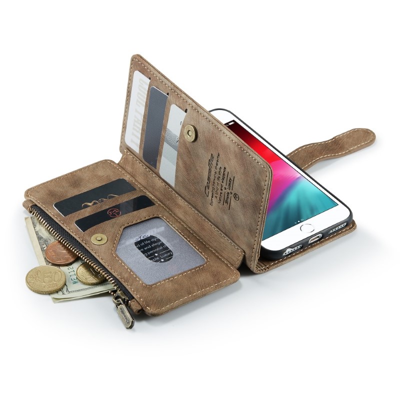 Pouzdro pro iPhone 7 / 8 / SE ( 2020 / 2022 ) Luxury Double Layer hnědé