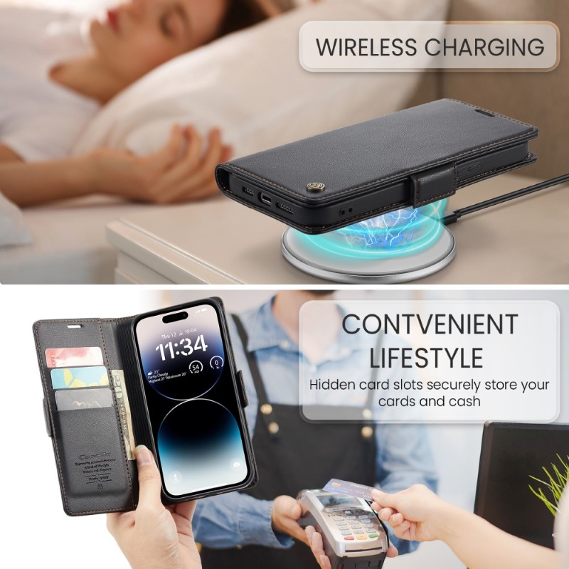 Pouzdro na iPhone 15 Pro Max CASEME Smooth černé