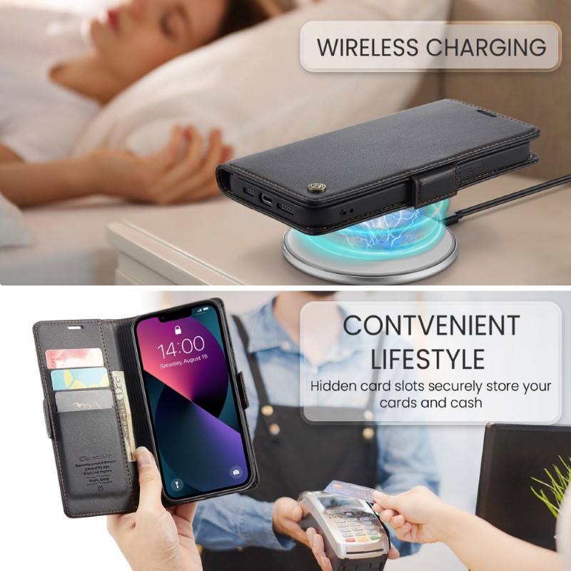 Pouzdro na iPhone 15 CASEME Smooth černé