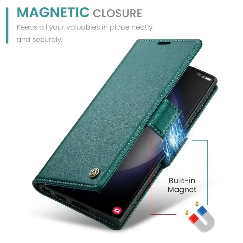 Pouzdro na Samsung Galaxy S24 Ultra CASEME smooth zelené