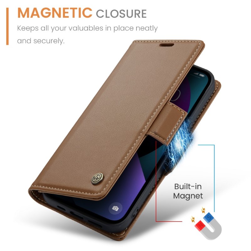 Pouzdro na iPhone 14 CASEME Smooth hnědé