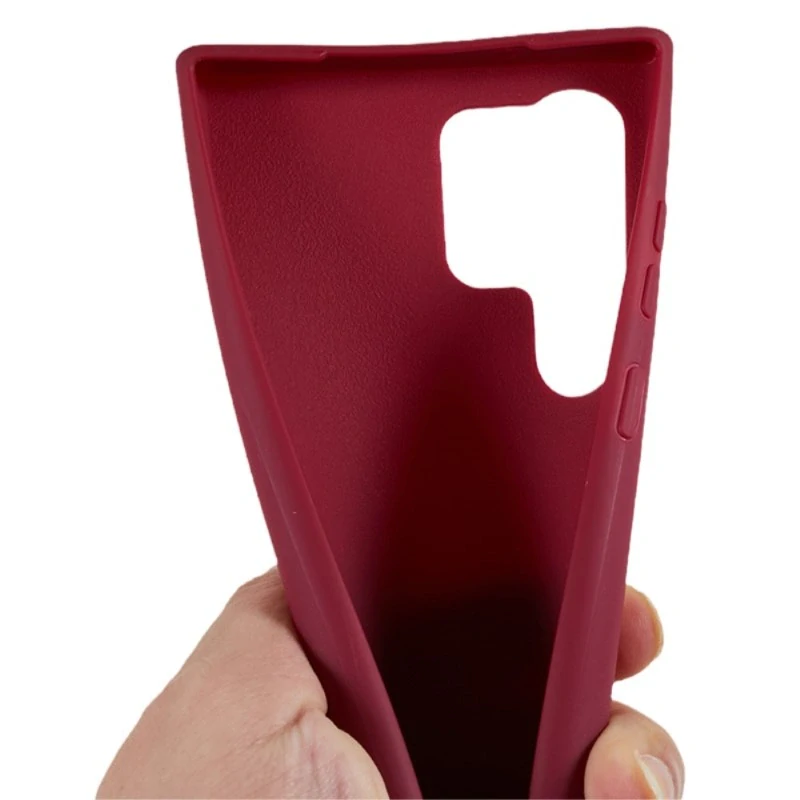 Kryt na Samsung Galaxy S24 Ultra gumový se šňůrkou na krk vínový