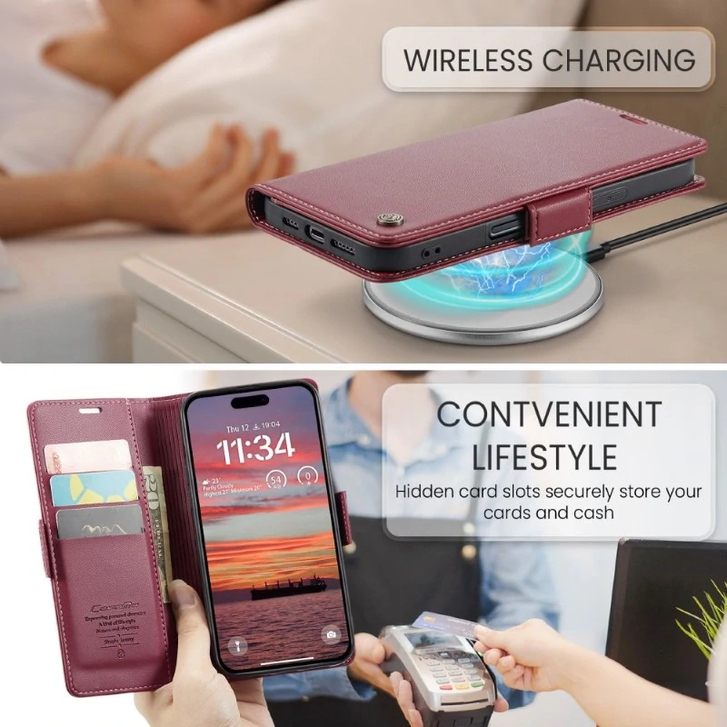 Pouzdro na iPhone 16 CASEME Smooth červené