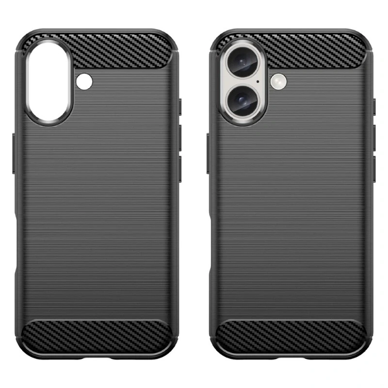 Kryt na iPhone 16 gumový Carbon černý