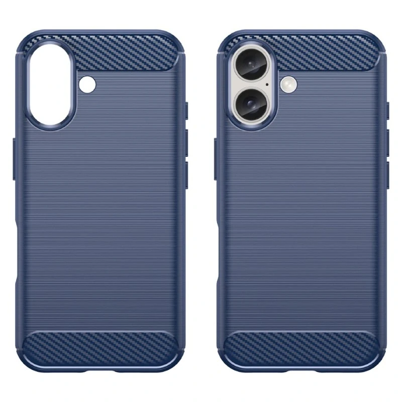 Kryt na iPhone 16 gumový Carbon modrý