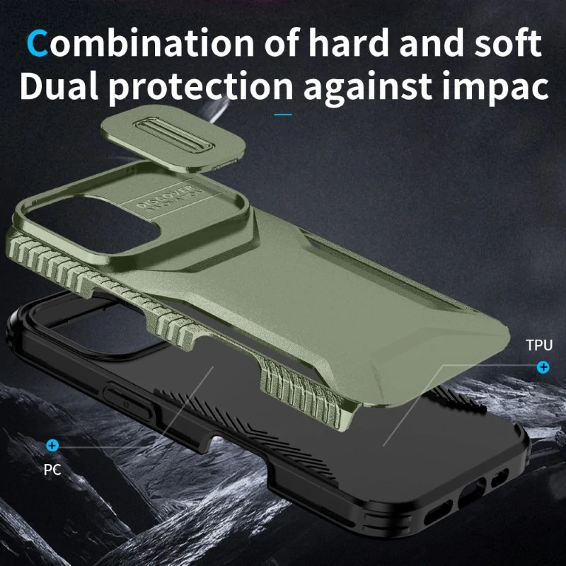 Kryt na iPhone 16 s krytkou na fotoaparát zelený